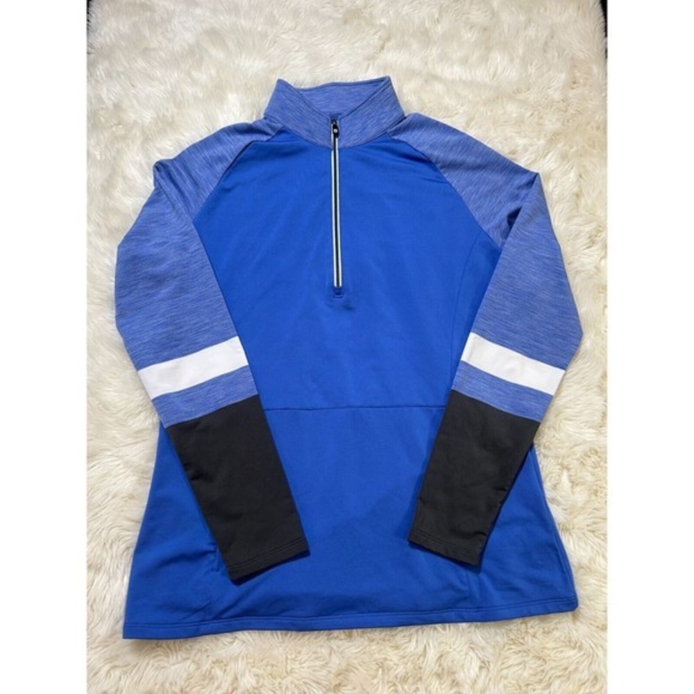 FOOT JOY Top Womens M‎ Blue 1/4 zip performance Pullover shirt mock neck